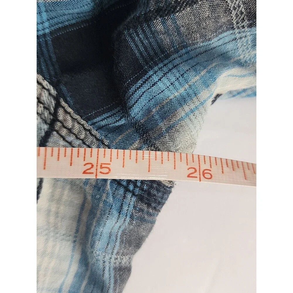 HARLEY-DAVIDSON MEN'S 2XL SNAP UP PLAID SHORT SLEEVE SHIRT BLUE/BLACK